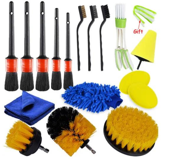 Car Cleaning Tools Kit,Car Detailing Brush Set with Carry Bag,Auto Drill Brush Set Pro Car Wash Kit for Car Interior&Exterior