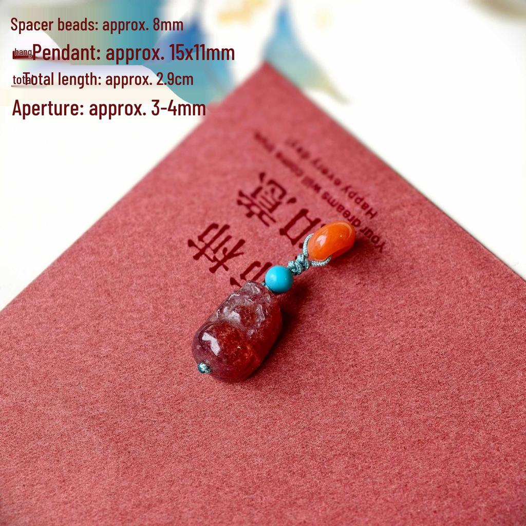 Southern Red Agate & Hetian Jade Beaded Bracelet with Pendant