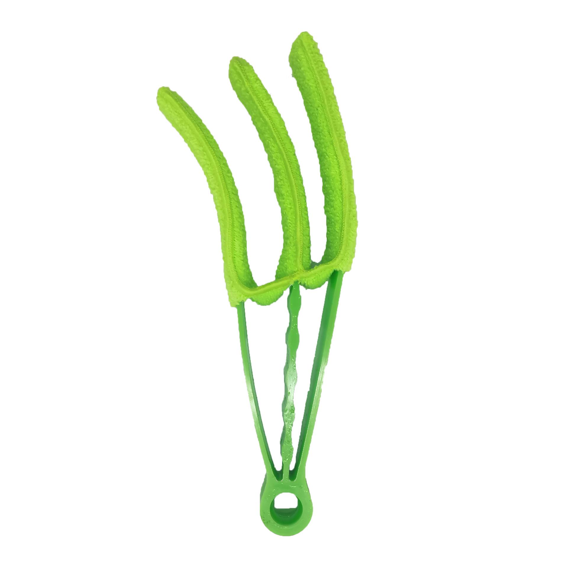 

1 шт. Многоразовое чистящее средство для окон - моющееся, съемная щетка для жалюзи, ставней, штор и вентиляционных отверстий, многоцелевой инструмент для уборки дома зелёный