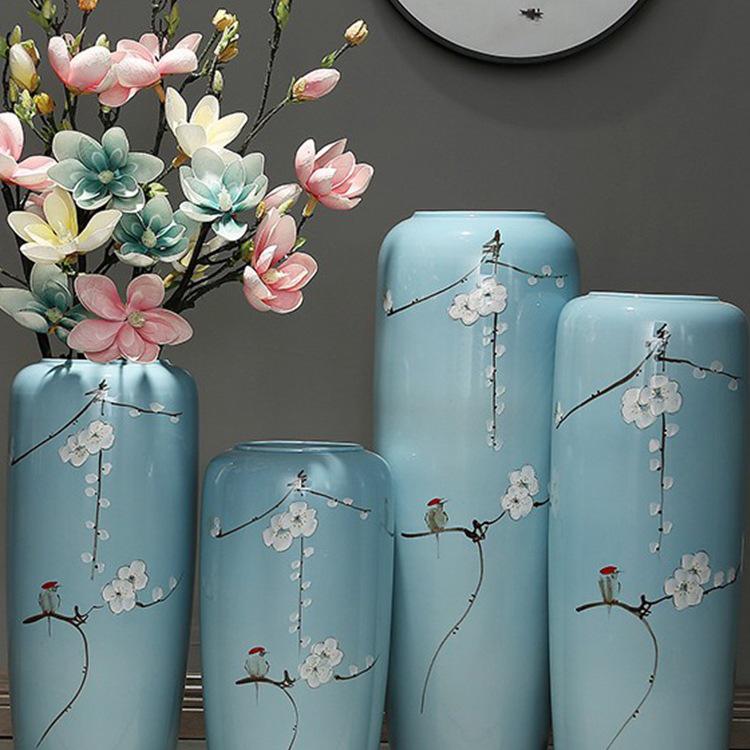 Large Retro Ceramic Floor Vase for Creative Dried Flower Arrangements In Living Room