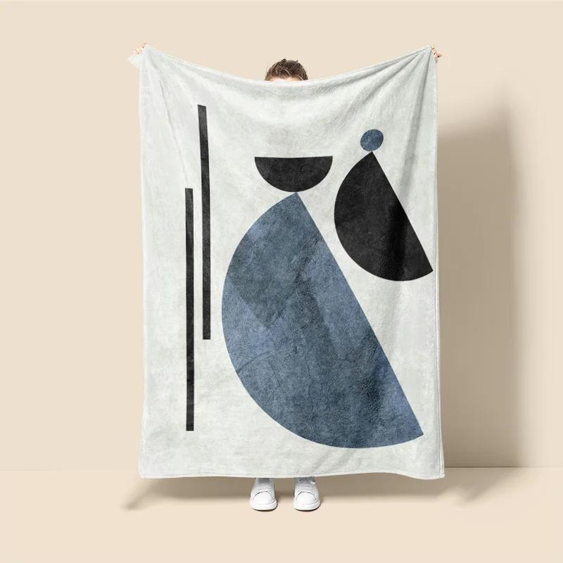 Skandinavischer Ins-Stil Morandi-Decke abstraktes geometrisches Design antistatisch Staub Netroots mit der gleichen Sofabezug-Decke
