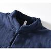 Autumn and Winter Warm Jackets for Men Chinese Style Traditional Buckle Padded Jacket Casual Stand Collar Cotton Linen Thicken Parkas Coat