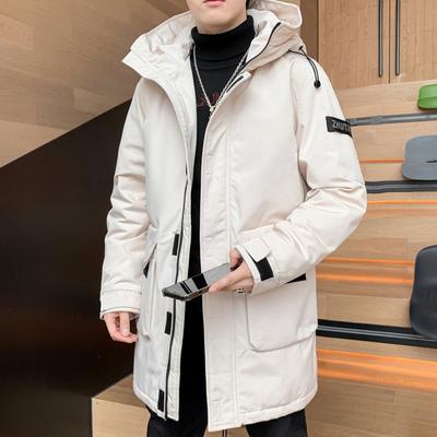 Men's Down Jacket Mid-length Winter Korean Style Trendy Handsome Youth Thickened Warm Fashion Casual Jacket Men's Clothing