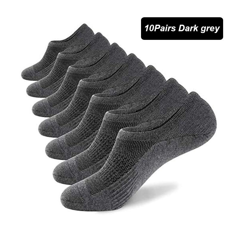 10Pair Men Boat Socks Summer Autumn Breathable Fashion Non-slip Invisible Cotton Socks Male Ankle Sock High Quality Size 38-45