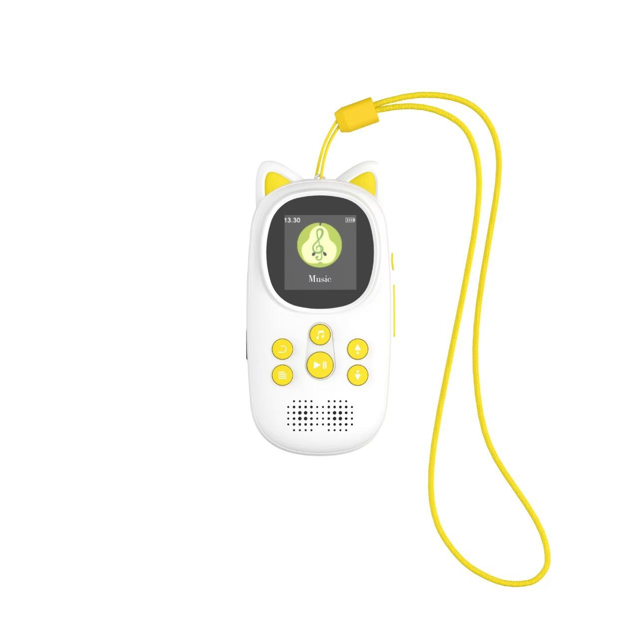 

Kids MP3 player, 32GB Bluetooth 5.0, with FM radio, speaker, recorder, expandable to 128GB жовтий