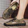 Sandals Men's Tide Summer New Style Leather Toe Cap Outdoor Leisure Sports Hollow Sandals Beach Shoes Handmade Mesh Men Shoes