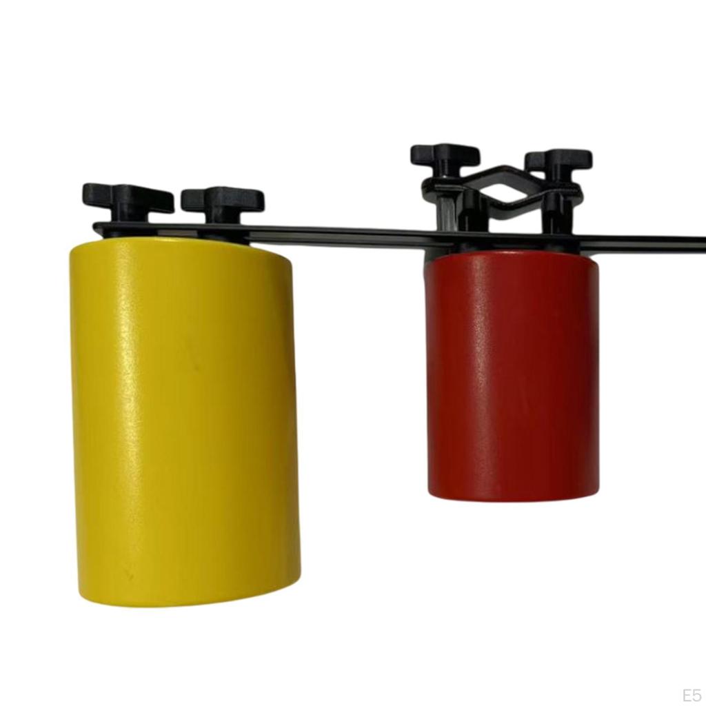 3 Colors Cowbell High and Low Tone Clapper Set Stand Practical Drum Mountable