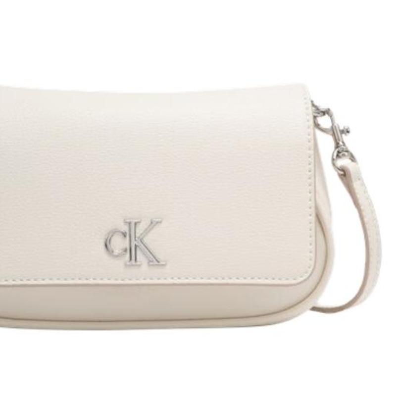 Calvin Klein Ss25 Metal Letter Chain Shoulder Bag Women Shoulder Bag Milk-White 4K3034G-67U