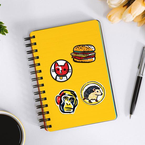 

50 шт. красочные наклейки с животными, водонепроницаемые ПВХ-наклейки с граффити, самоклеящиеся наклейки для ноутбука, чемодана, скейтборда, граффити 1 Set