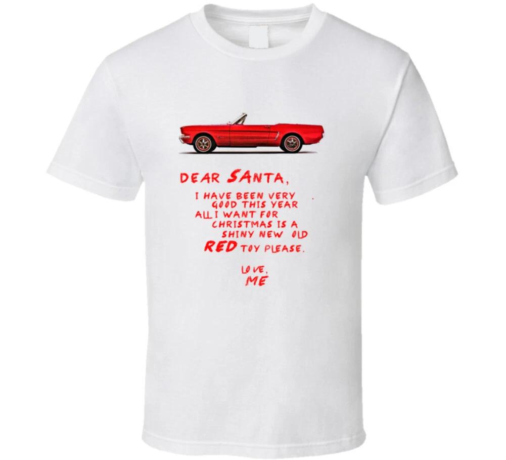 1965 Mustang Santa Christmas Wish List Premium Gift T Shirt M