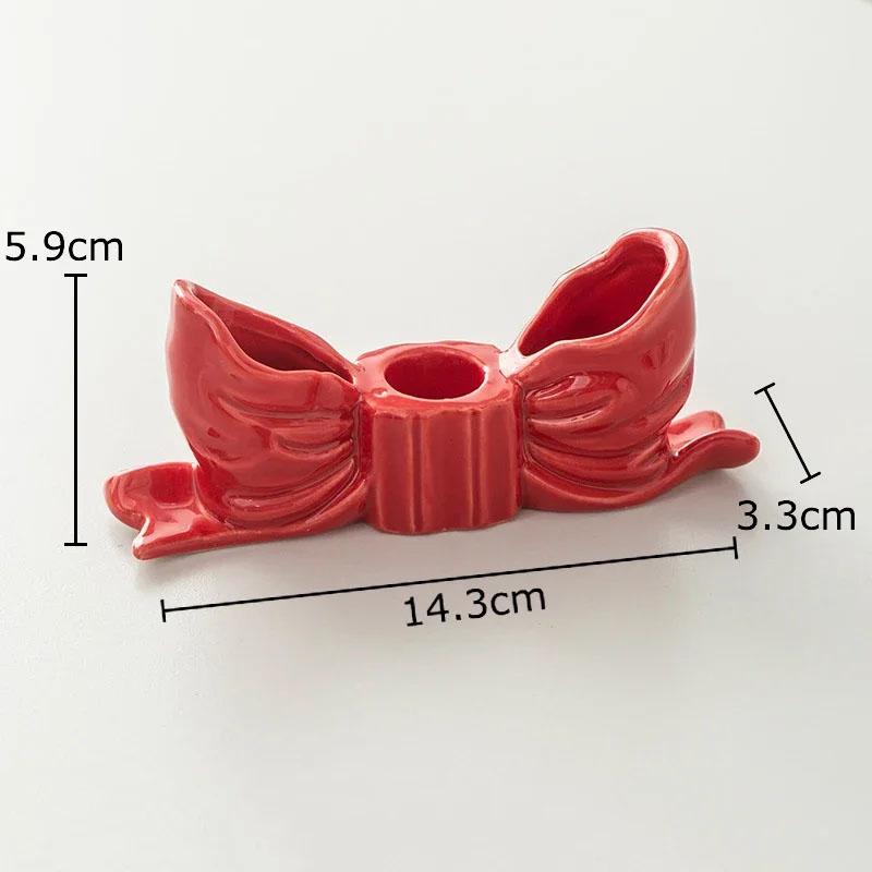 Bowknot-shaped Ceramic Candle Holders Desk Decoration Romantic Candlestick Wax Melt Burner Candle Stand Room Aesthetic Decor