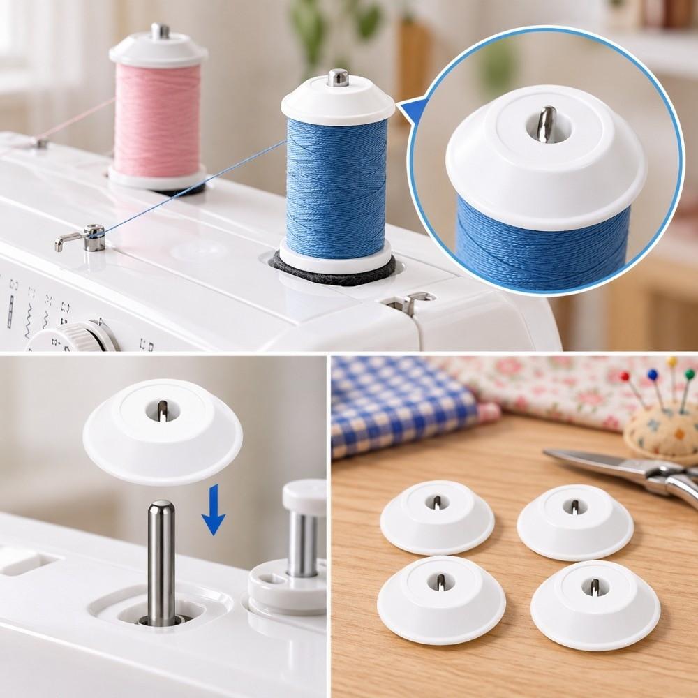 4pcs Auxiliary Spool Pin Spool Holder Cap Plastic Material Spool Cap Replacement For Sewing Machine