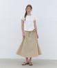 CLUNY Wide Tie Flare Long Skirt - Navy