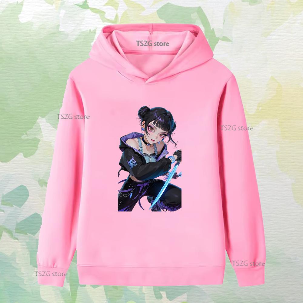 Höst Singel Kul Tryckt Tjejgrupp Mode Pojke Flicka Vardaglig Bekväm Varm Huvtröja Barn Långärmade Kläder