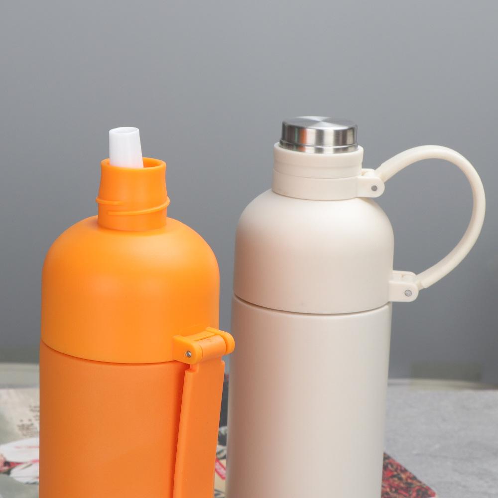 Thermos Cup Ladies High Appearance Level Student Compact Stainless Steel Delicate Portable Water Cup Straw Cup