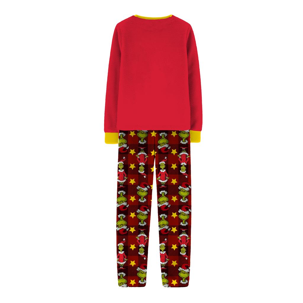 Christmas Family Matching Pajamas Set, Mother Child Baby Cartoon Print Pajamas Home Clothes Set