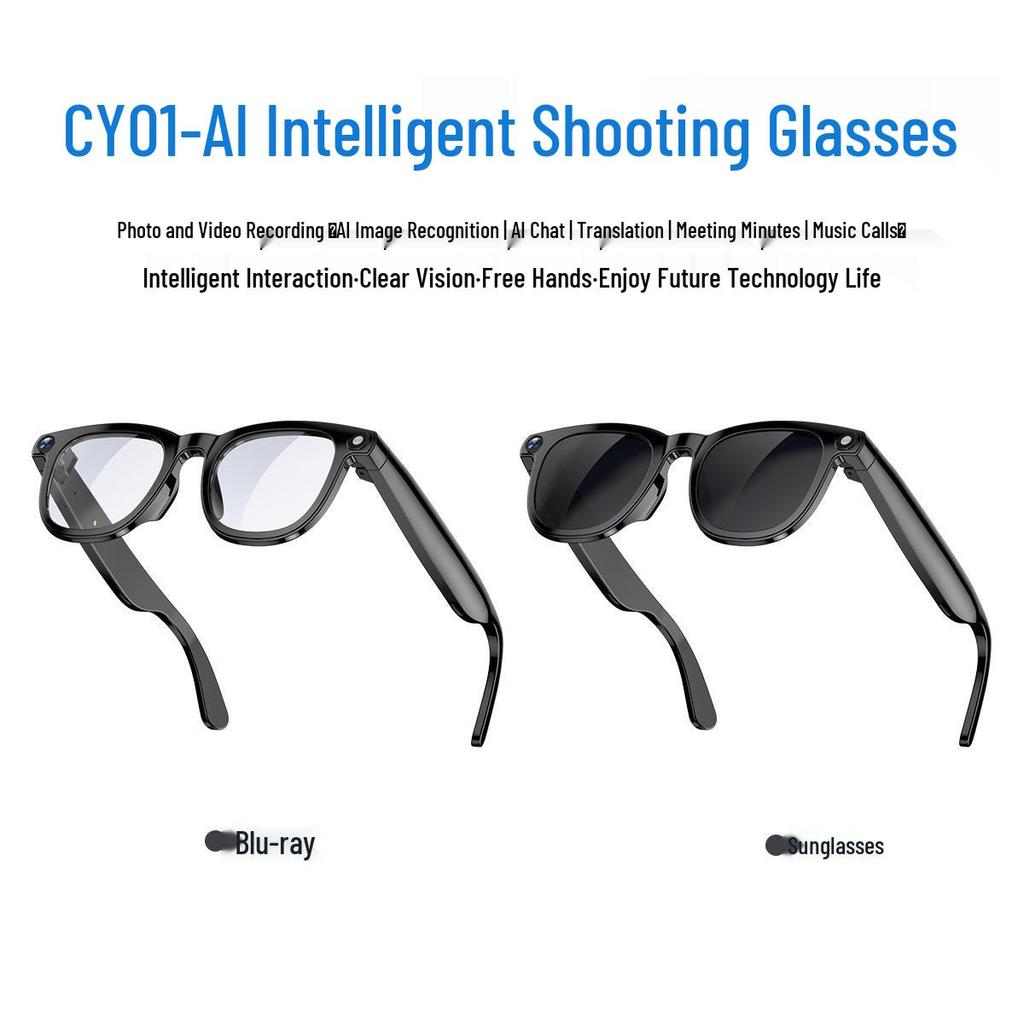 CY01 Smart Glasses: 5MP Camera, AI Translation, Voice Assistant, Local Recording