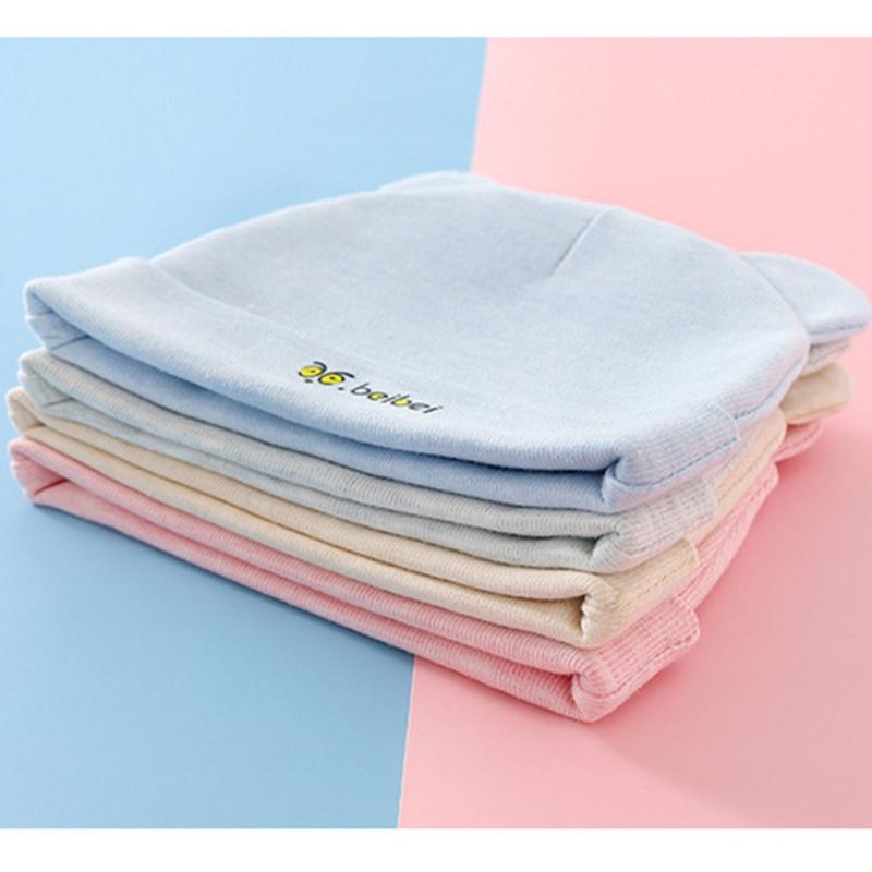 Soft & Breathable Fetal Caps Cotton Bear Ear Baby Hat for Newborns Elastic Hat Lovely Infants Bonnet for 0-6 Months