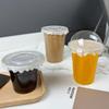 Disposable Transparent PET Cold Drink Cups with Lid for Milk Tea, Coffee, Homemade Beverages, or Lemon Tea
