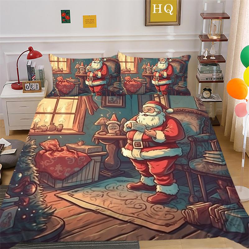 

Рождественский подарок 3D-принт полиэстеровая наволочка пододеяльник набор из двух или трех предметов EU Single 135*200