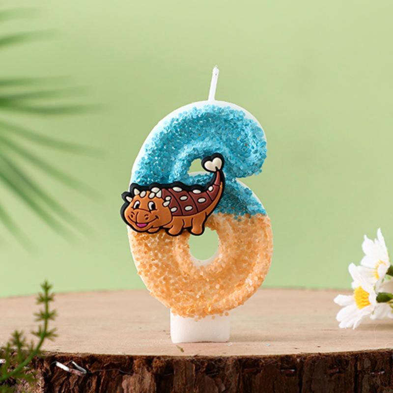 Creative Digital Birthday Candles - Cartoon Characters for Children's Cake Decoration