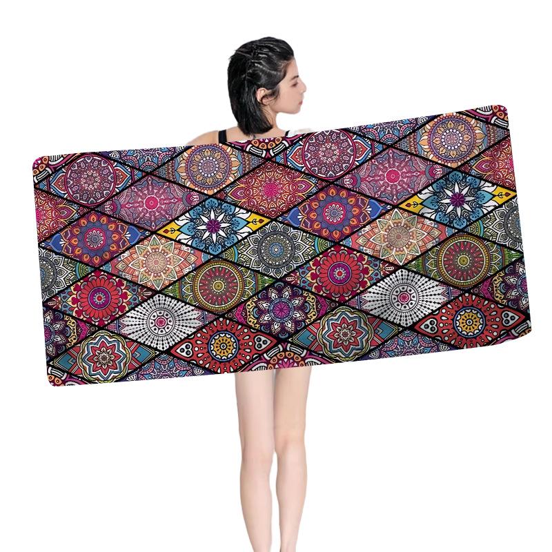 Custom Printed Microfiber Beach & Bath Towel - Soft, Breathable, Water-Absorbent Shawl