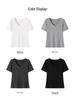 Women's V-neck Short Sleeve Summer Loose Fit T-shirt