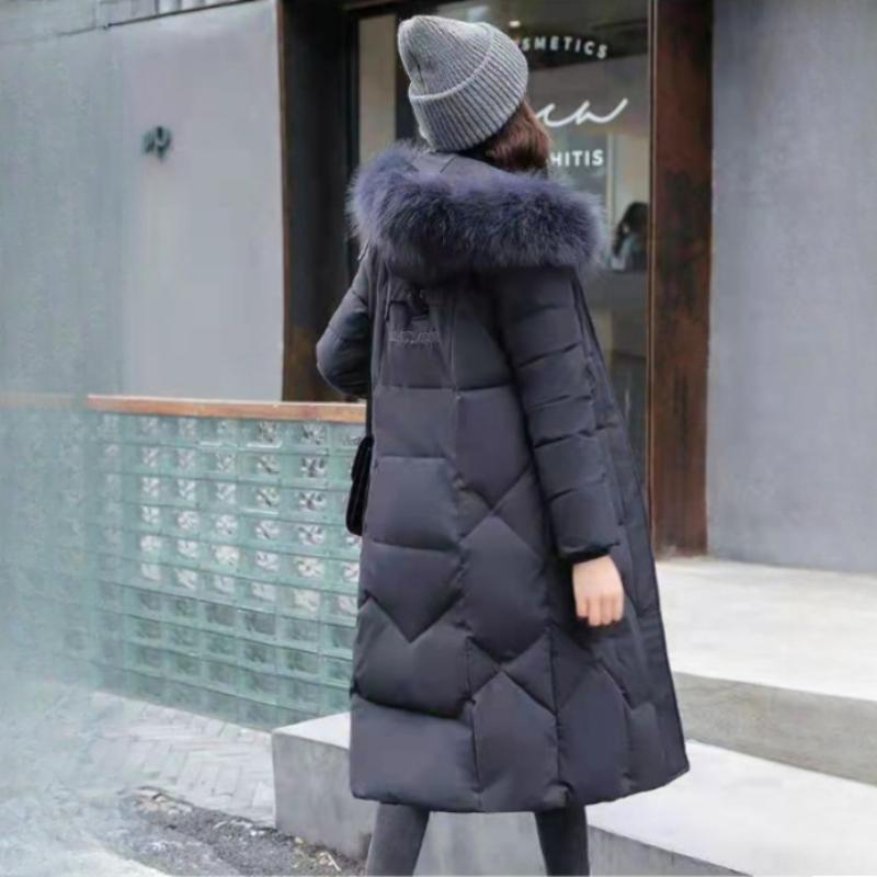 Cotton-Padded Women Light Down Cotton Coat Long Autumn Winter Jacket Supersize Women Detachable Hooded Parker Overcoat