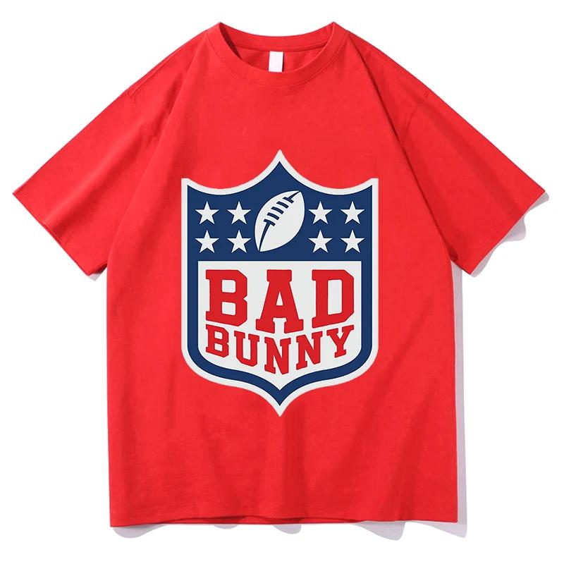 Bad Bunny Super Bowl 2026 Tshirt Summer Short Sleeve Men Oneck Tshirts Pure Cotton Unisex Aesthetic Streetwear Print Tees Tops