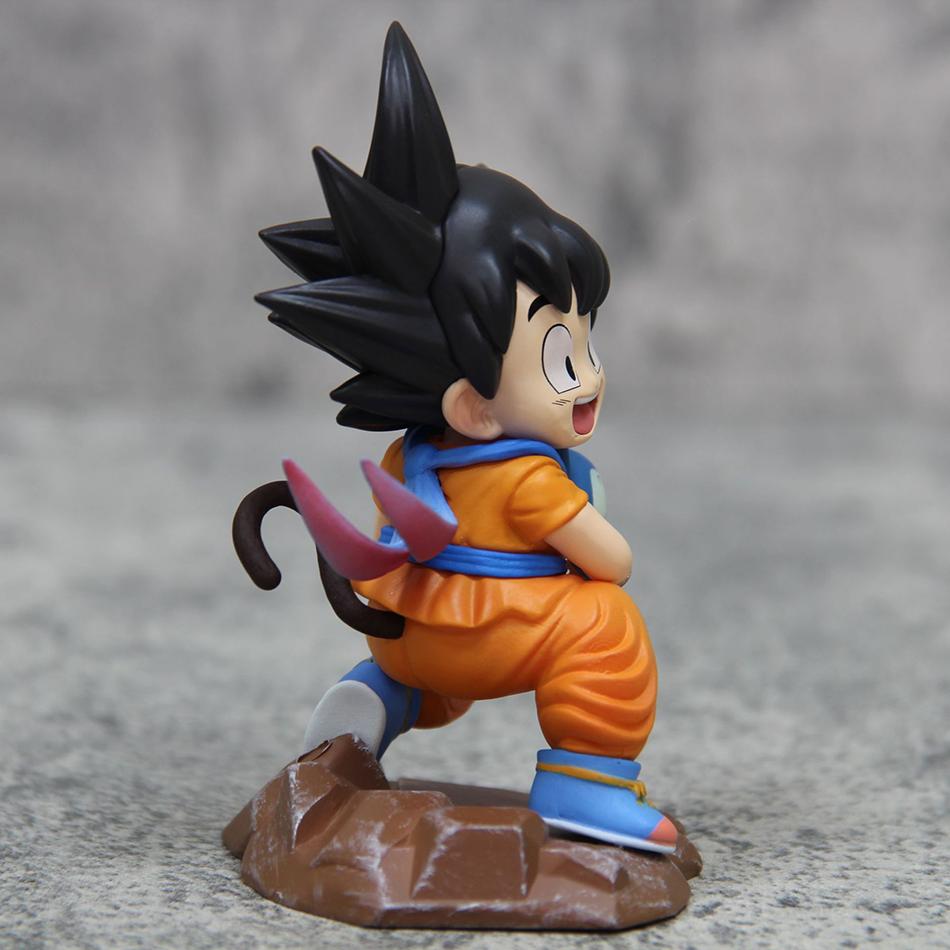 9cm Dragon Ball Kawaii Figur Kindheit Son Goku Hält Puaru Actionfiguren Anime Modell Puppe Sammlung Schreibtisch Dekoration Spielzeug