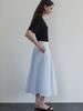 BEMUSE MANSION Tuck Pleats Long Skirt - Light Blue