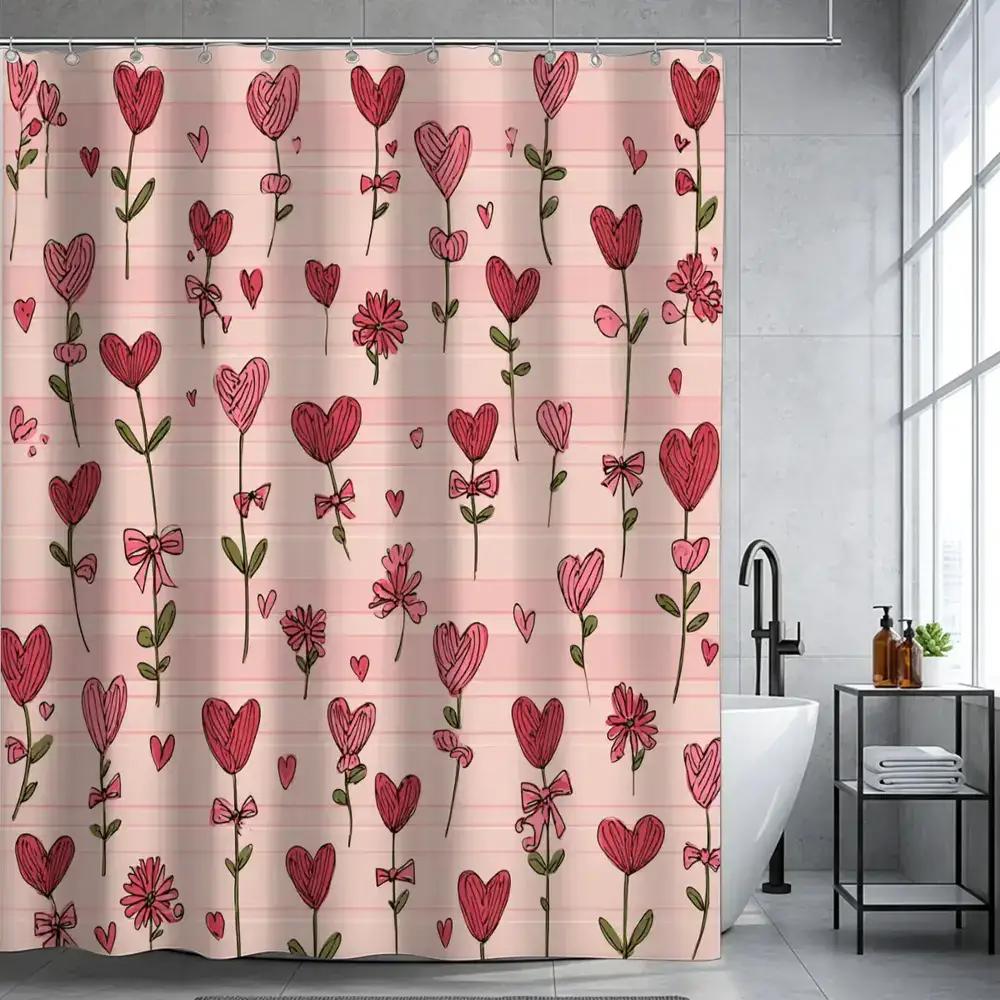 Water Repellent Mildew Proof Shower Curtain With Hooks Easy Install Washable Cute  Design For All Bathroom Scene Decoration