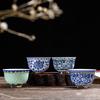 Chinese Porcelain  Vintage Aesthetic 1pc Blue and White Porcelain Tea Cup Retro Master Cup Set Phnom Penh Tea Bowl Single Cu