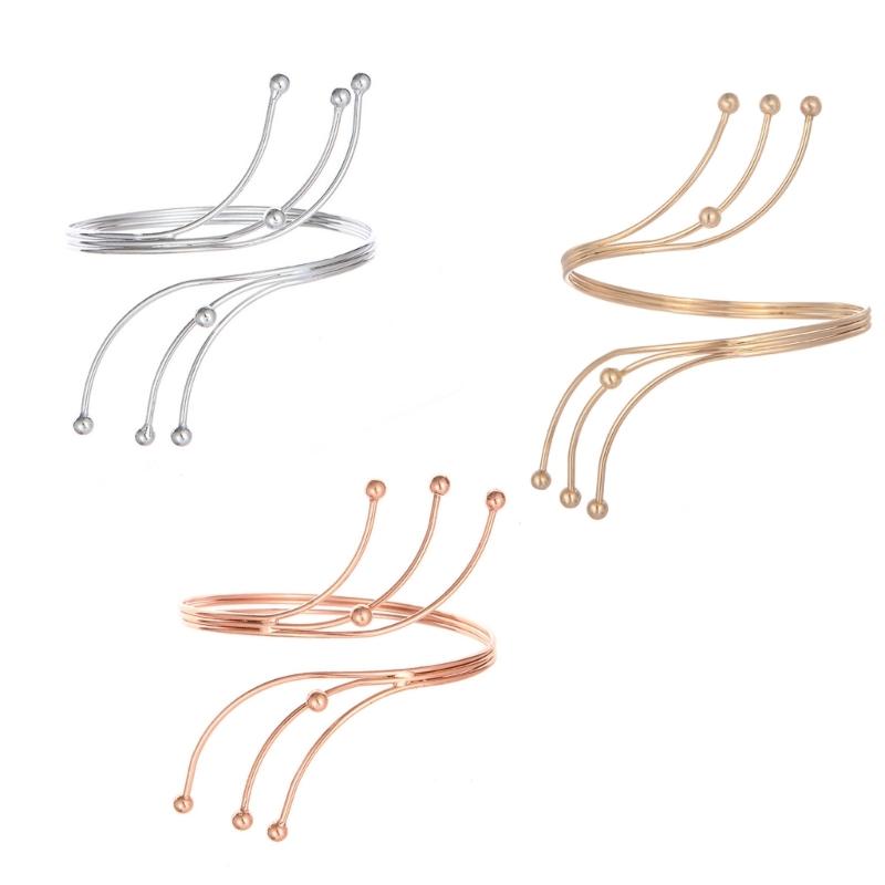Adjustable Metal Open Bangle Bracelet For Women Fashionable Upper Arm Bracelet Arm Jewelry for Evening Party Banquet