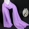 Lightweight Chiffon Scarf Elegant Sheer Shawl with Black & Gray Gradient Design Breathable & Sun-Protective Casual Outings