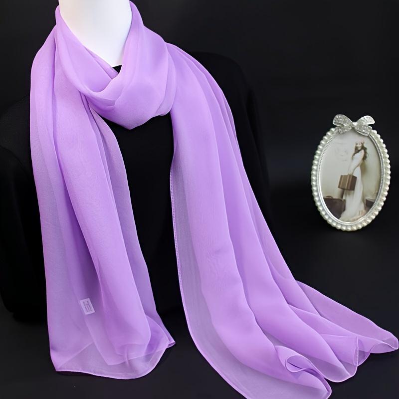 Lightweight Chiffon Scarf Elegant Sheer Shawl with Black & Gray Gradient Design Breathable & Sun-Protective Casual Outings
