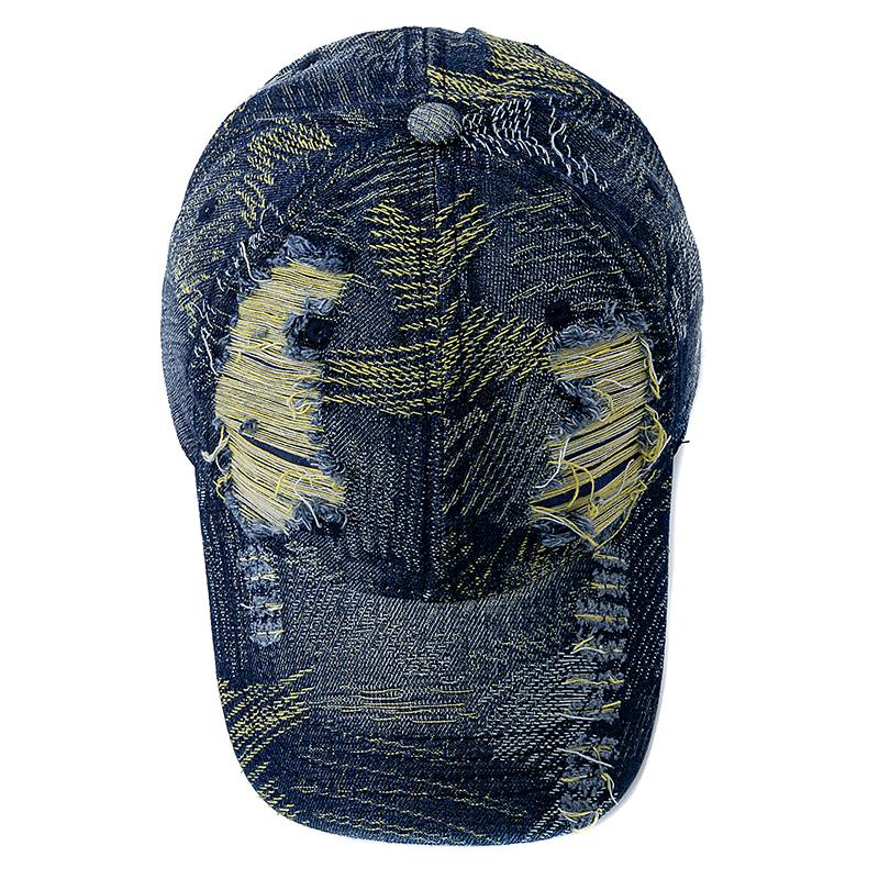New Style Unisex Cap Tear Style Hole Vintage Starry Sky Pattern Baseball Caps Man Women Casual Outdoor Streetwear Denim Hat