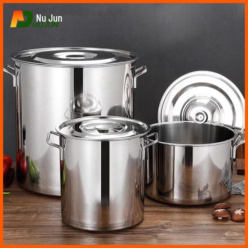 Nujun 304 Stainless Steel Commercial Stock Pot with Lid