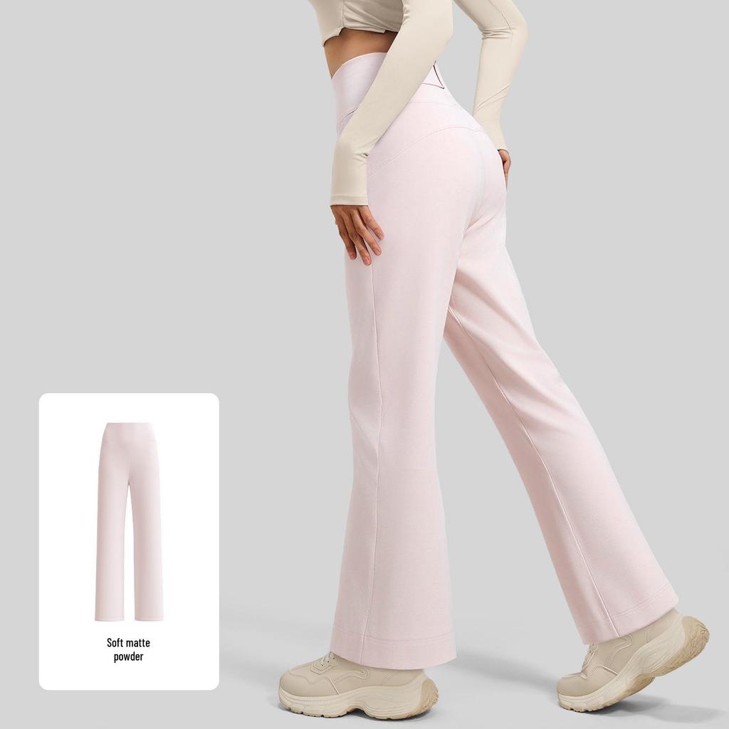 Juyi Tang Women's High-Waist Slimming Yoga Pants: Peach, Loose Straight Leg, Tall Fit, Hip Lifting Design