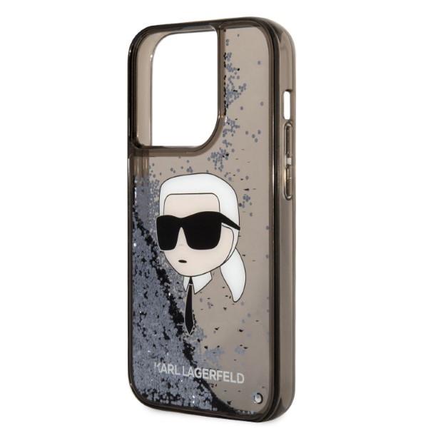 Etui Do iPhone 14 Pro Karl Lagerfeld Glitter Karl Head Czarne