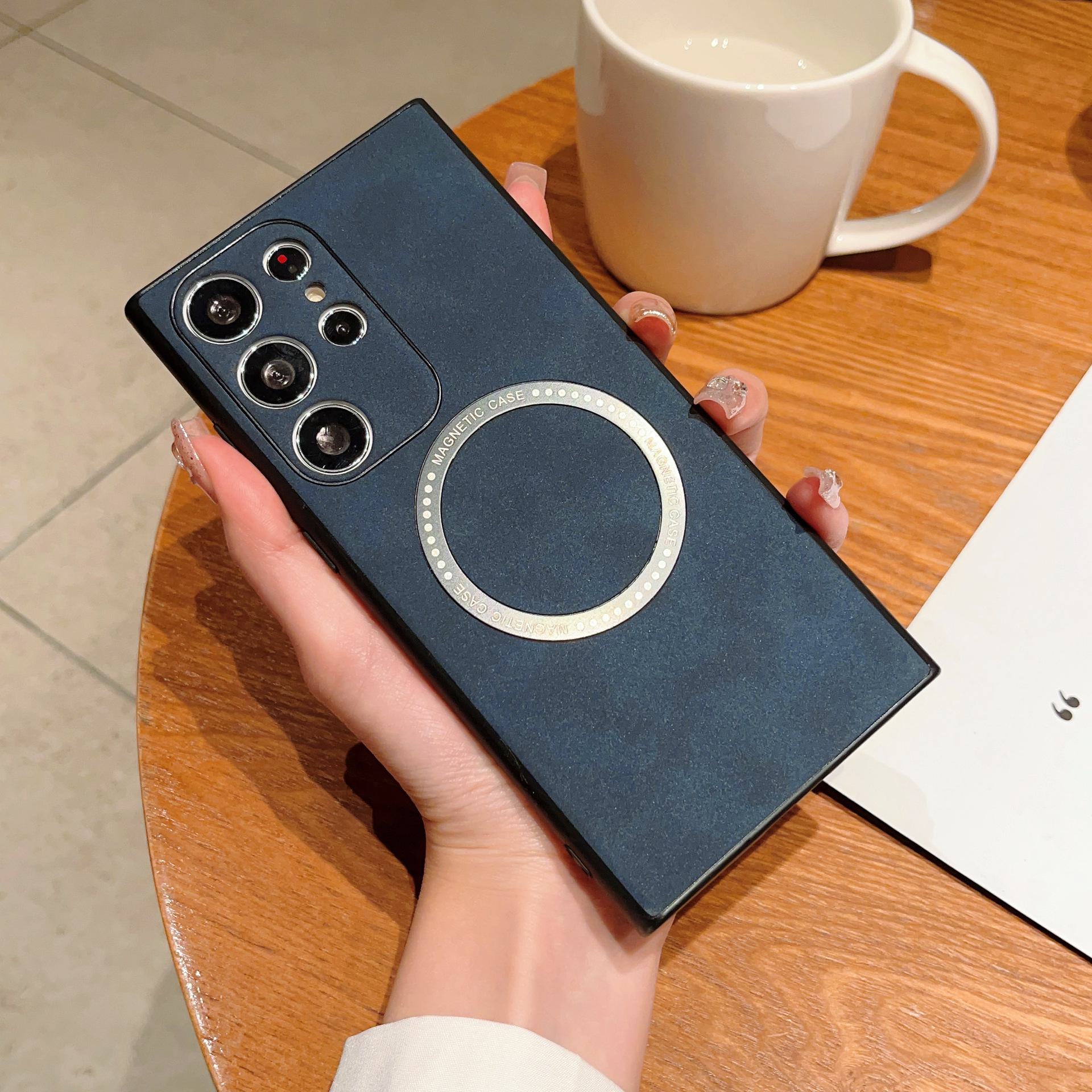 

Чехол для телефона Samsung S23ULR с магнитной беспроводной зарядкой, защитный чехол из овчины S22+ - полная оболочка для S23 Plus S22