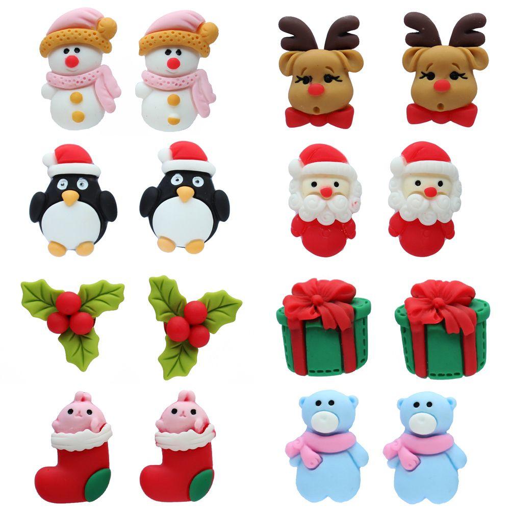 Deer Snowman Bear For Girls Christmas Ear Jewelry Korean Earrings Women Stud Earrings Santa Claus