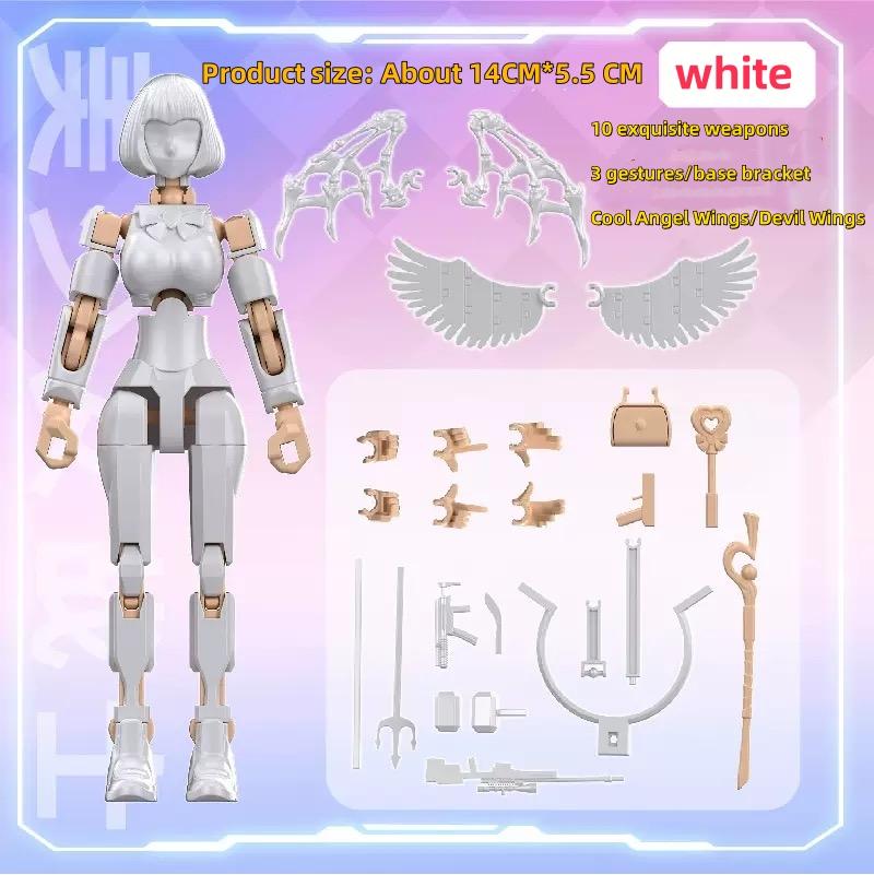 

Cartoon 3D Printed Female Warrior Multi-Jointed Movable Action Figure Model Creative Mannequin Dummy DIY Puzzle Doll Toy белый