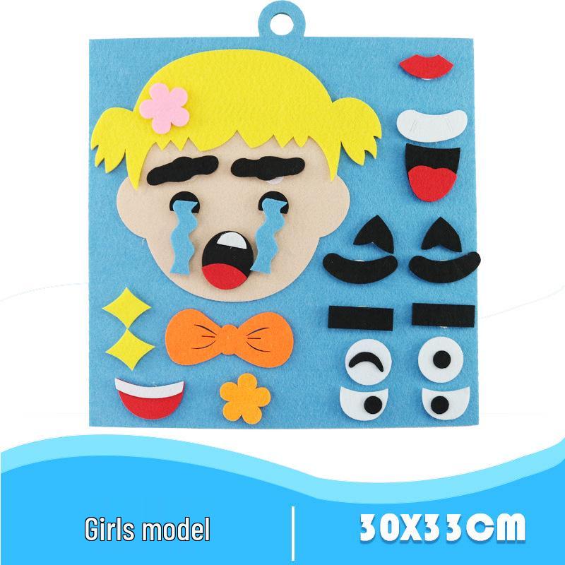 DIY Felt Facial Feature Puzzle for Kids - Expression Change Kit