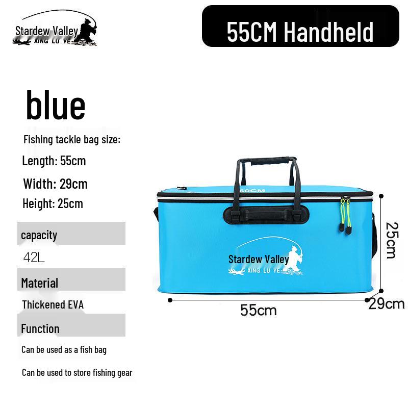 Foldable EVA Fishing Bucket - Portable, Thick, Live Fish Box with Shoulder Strap