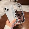 New Literary Calligraphy Butterfly Apple 13 Mobile Phone Case 15pro Transparent 14pm Creative 12 Cream Pattern 11 Anti-drop