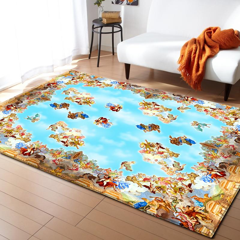 Cedar Deer Living Room Area Rug Beach Ocean 3D Carpet for Boys Girls Bedroom Rug Soft Play Floor Mat Anti-Slip Bathroom Mat