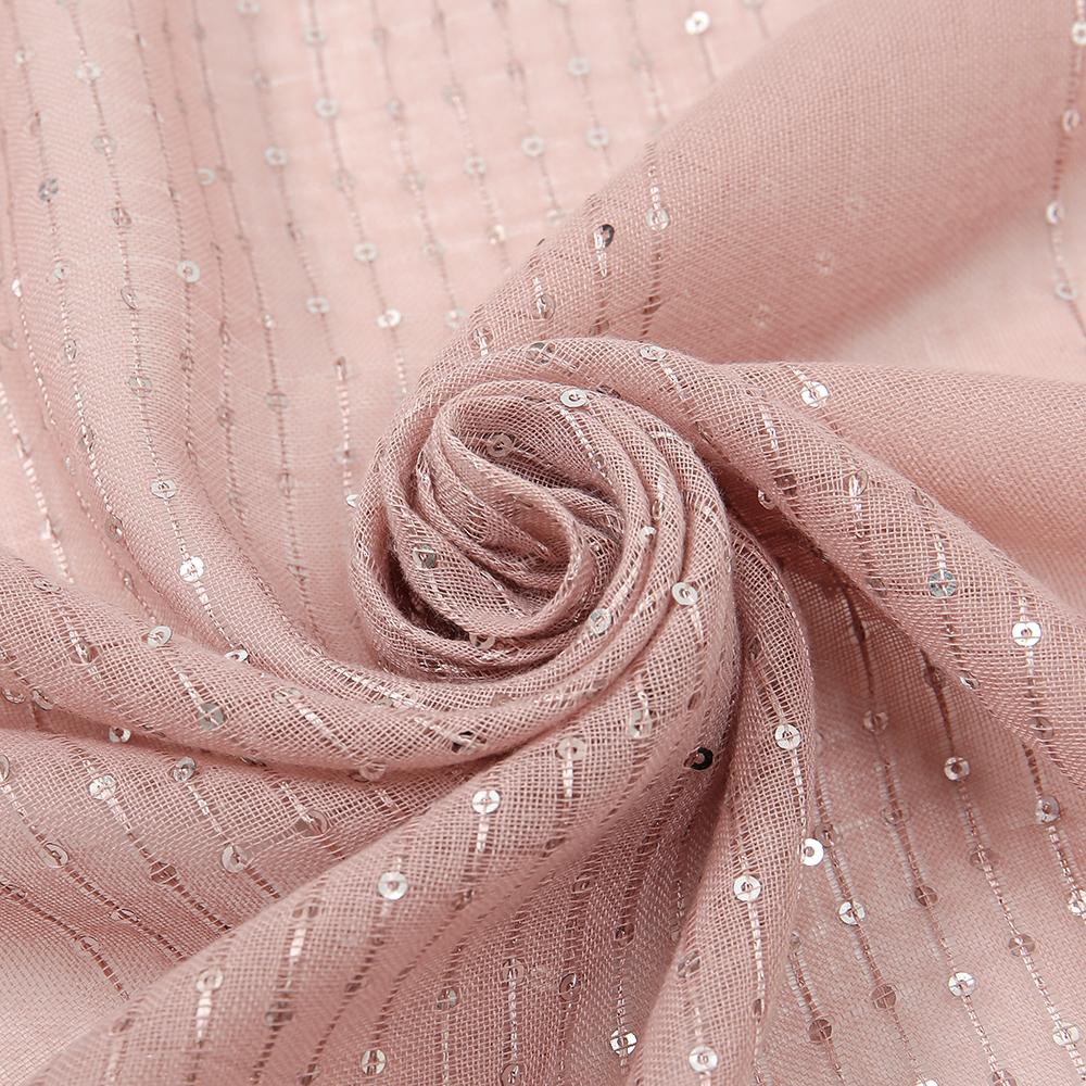 Sequins Cotton Viscose Muslim Hijab Scarves Women Long Shawls Solid Headscarf Head Wraps Islamic Turban Headband Foulard Bandana