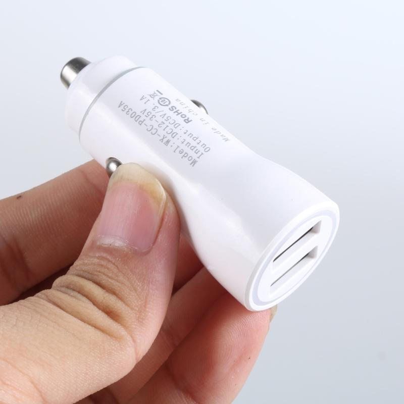 High Speed Charging Head Car Adapter with Double USB Port Intelligent Recognition Chip for Efficient Device Charging