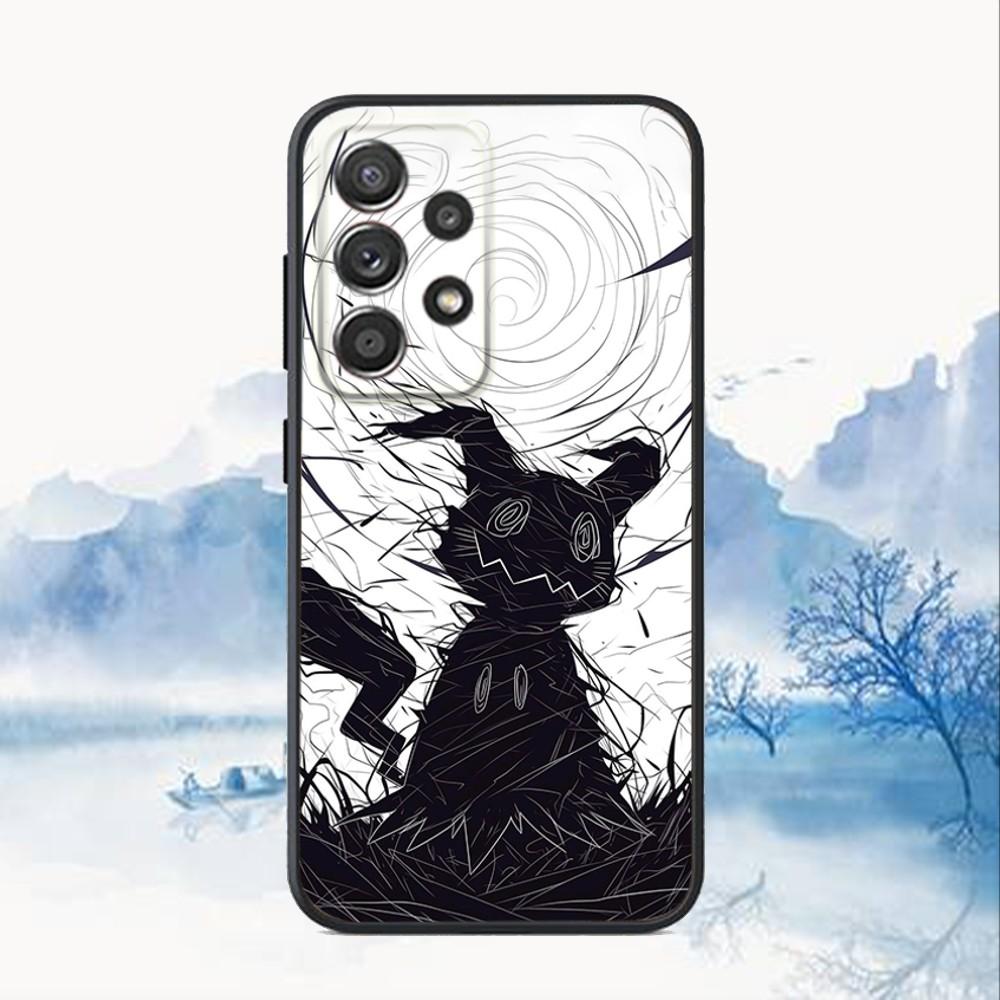 Cute Simple M-MimikyuES-S Phone Case For Samsung S25,S24,S21,S22,S23,S30,Ultra,S20,Plus,Fe,Lite,Note,10,9,5G Black Cover